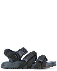 Мужские темно-синие кожаные сандалии от Versace
