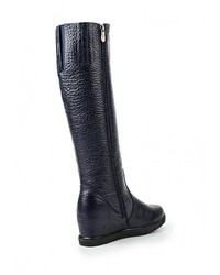 Темно-синие кожаные сапоги от Vitacci