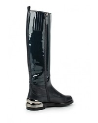 Темно-синие кожаные сапоги от Vitacci