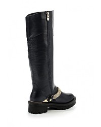 Темно-синие кожаные сапоги от Vitacci