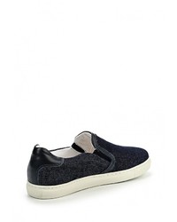 Мужские темно-синие кожаные слипоны от Armani Jeans