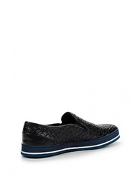 Мужские темно-синие кожаные слипоны от Baldinini