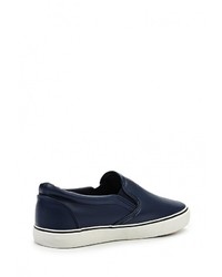 Женские темно-синие кожаные слипоны от Dilen