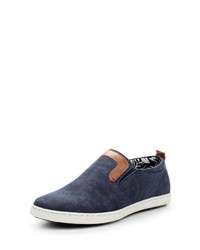 Мужские темно-синие кожаные слипоны от Elong