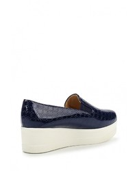 Женские темно-синие кожаные слипоны от Guapissima