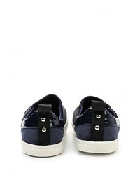 Женские темно-синие кожаные слипоны от LOST INK