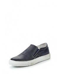 Мужские темно-синие кожаные слипоны от Made in Italia