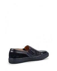 Мужские темно-синие кожаные слипоны от Vitacci