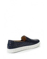 Мужские темно-синие кожаные слипоны от Vitacci