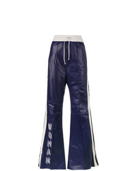 Женские темно-синие кожаные спортивные штаны от Off-White