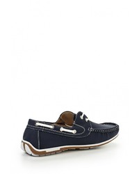 Темно-синие кожаные топсайдеры от YMD