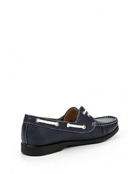 Темно-синие кожаные топсайдеры от YMD