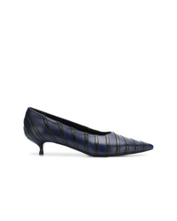 Темно-синие кожаные туфли в горизонтальную полоску от Sonia Rykiel