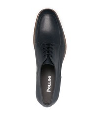 Темно-синие кожаные туфли дерби от Pollini