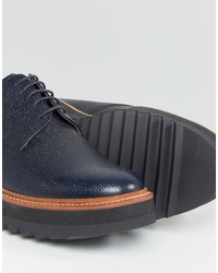 Темно-синие кожаные туфли дерби от Grenson