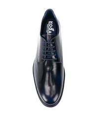 Темно-синие кожаные туфли дерби от Hogan