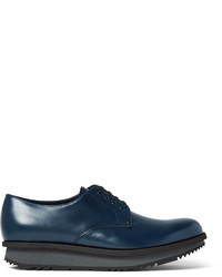 Темно-синие кожаные туфли дерби от Prada