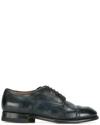 Темно-синие кожаные туфли дерби от Silvano Sassetti
