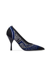 Темно-синие кожаные туфли с принтом от Prada