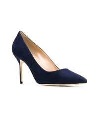 Темно-синие кожаные туфли от Manolo Blahnik