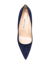 Темно-синие кожаные туфли от Manolo Blahnik