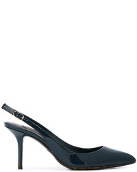 Темно-синие кожаные туфли от Dolce & Gabbana
