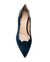 Темно-синие кожаные туфли от Chloé