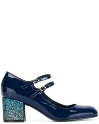 Темно-синие кожаные туфли от Pollini