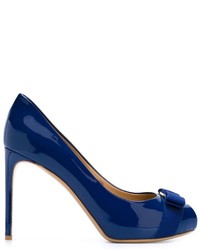 Темно-синие кожаные туфли от Salvatore Ferragamo