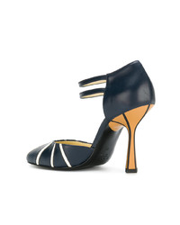 Темно-синие кожаные туфли от Marni