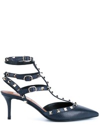 Темно-синие кожаные туфли от Valentino