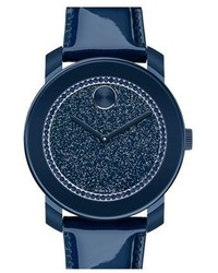 Темно-синие кожаные часы