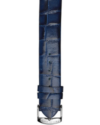 Темно-синие кожаные часы с принтом