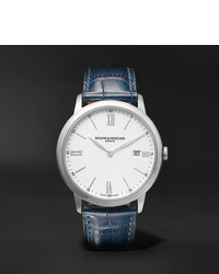 Мужские темно-синие кожаные часы от Baume & Mercier