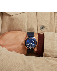 Мужские темно-синие кожаные часы от Maurice de Mauriac