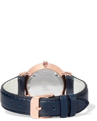Женские темно-синие кожаные часы от Larsson & Jennings