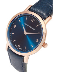 Женские темно-синие кожаные часы от Larsson & Jennings