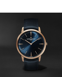 Мужские темно-синие кожаные часы от Vacheron Constantin