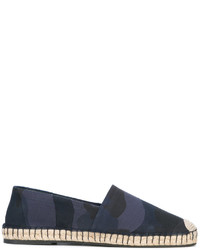 Мужские темно-синие кожаные эспадрильи с камуфляжным принтом от Valentino Garavani