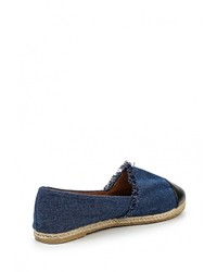 Женские темно-синие кожаные эспадрильи от Jennyfer