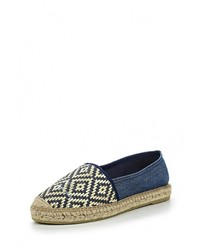 Женские темно-синие кожаные эспадрильи от Kanna