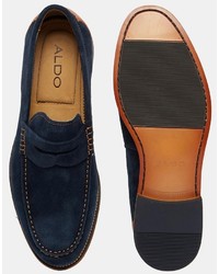 Мужские темно-синие лоферы от Aldo