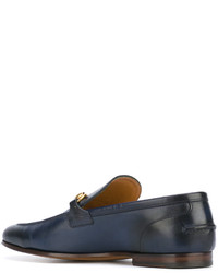 Мужские темно-синие лоферы от Gucci