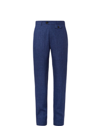 Темно-синие льняные брюки чинос от Oliver Spencer