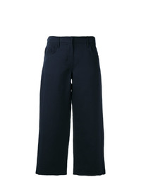 Темно-синие льняные широкие брюки от 'S Max Mara