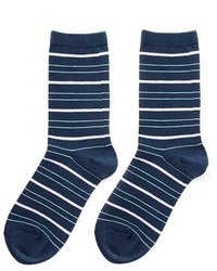 Темно-синие носки в горизонтальную полоску