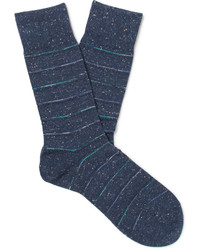 Мужские темно-синие носки в горизонтальную полоску от Falke