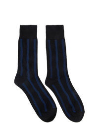 Мужские темно-синие носки в горизонтальную полоску от Issey Miyake Men