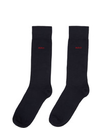 Мужские темно-синие носки в горизонтальную полоску от Hugo