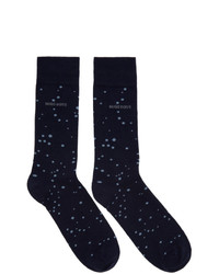 Мужские темно-синие носки в горошек от BOSS